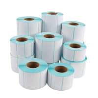 Kertas Stiker Perekat Tahan Air 80*80mm untuk Printer Thermal, Kertas Masking Perekat Akrilik Hot Melt untuk Mesin POS