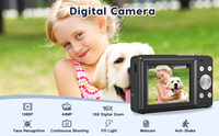 Cámara Digital Compacta FHD 1080P 44MP con Pantalla LCD de 2.4", Cámara Portátil Recargable para Vlogging con Antivibración