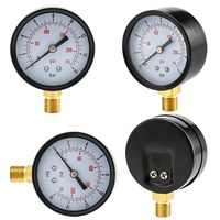 2.5" Dial 0-16bar Dual Scale Brass Radial Bottom Mount Pressure Gauge for Air Compressor Water Treatment Industrial Pipeline