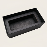 Boîte cadeau noire de haute qualité pour tasses, en matériaux rigides de 2 mm avec insert en mousse, logo personnalisé estampé à chaud
