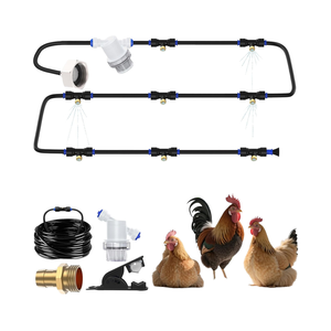 YUJIA modello 020 26FT sistema di raffreddamento del pollo elettrico 12 ugelli di nebulizzazione <span class=keywords><strong>in</strong></span> <span class=keywords><strong>alluminio</strong></span> pompa spruzzatore filtro Cutter 3/4 "adattatore 3L - Product Image 1