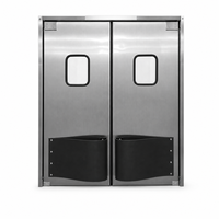 Portes de circulation modernes à double action en acier inoxydable, résistantes aux chocs, à ouverture battante, personnalisées, directement de l'usine Yuyou