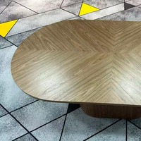 Nouvelle table à manger extensible de luxe en bois, mobilier de salle à manger, ensemble de table à manger ovale, table à manger en bois MDF