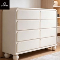 Commode à 8 tiroirs blanche moderne, armoire de rangement minimaliste incurvée, commode de chambre à coucher avec pieds ronds, meubles pour la maison