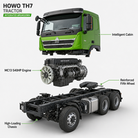 Camion tracteur HOWO TH7 8x4 Euro 3 de 480 CV, inspecté à l'exportation, pour travaux routiers et miniers, camion tracteur HOWO 6*4