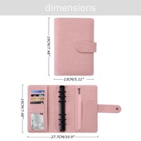 Yihe Noir Reliure Budget A6 la Plus Vendue 14 Couleurs en Cuir Saffiano Épi avec Anneaux Noirs – Planificateur pour Cadeau de Noël, Bureau ou École