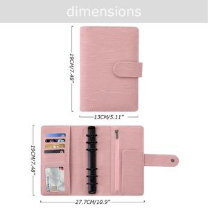 Yihe BLACK Best Selling 14-Color Saffiano Epi Leather Black-Ring A6 Budget Binder Planner untuk Hadiah Natal, Kantor, Sekolah - Product Image 4