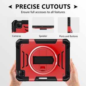 เคสแท็บเล็ตสำหรับงานจัดซื้อขาย B2B ทนทาน ป้องกันแรงกระแทก 360 องศา ° เคสเกราะพร้อมสายคล้องมือแบบหมุนได้สำหรับไอแพดแอร์ 4 <span class=keywords><strong>5</strong></span> และไอแพดโปร 11 นิ้ว - Product Image 3