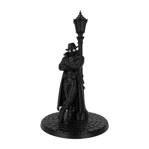 Figura con capa negra impresa en 3D con poste de lámpara de 5.91in/15cm, modelo de estatua de juguete de ciencia ficción y fantasía para exhibición en escritorio. - Product Image 4