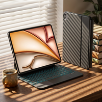 Nouveau clavier magique compatible avec iPad Pro 12,9 pouces, Air 13 pouces, clavier flottant magnétique léger avec pavé tactile intégré, interrupteur à ciseaux
