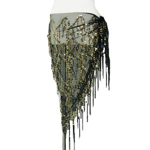 Pañuelo triangular con borlas para danza del vientre al por mayor, pañuelos de cadera para danza del vientre, pañuelo triangular de cadera teñido anudado para danza del vientre - Product Image 3