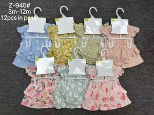 批发夏季3-18岁儿童女童高品质碎花连衣裙+裤子+头带纯棉3件套婴儿衣服 - Product Image 6