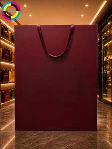 Borsa di <span class=keywords><strong>Carta</strong></span> Extra Large di Lusso con Logo Personalizzato, Gigante Sacchetto per Shopping da Boutique, Confezione Regalo Oversize Bordeaux, Borsa all'Ingrosso - Product Image 4