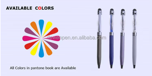 Stylo à bille en métal élégant avec cristal <span class=keywords><strong>Swarovski</strong></span>, fournisseur d'or Alibaba Chine 2025, couleur PMS, encre noire/bleue personnalisée - Product Image 3