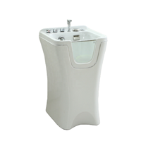 Baignoire bébé autoportante moderne en acrylique, design écologique, porte transparente, avec drain, baignoire portable pour trempage