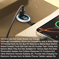 Cargador de Coche USB C de Aleación de Aluminio Personalizado, 24V, Carga Rápida Dual 3.0, USB A, 36W, PD3.0, Tipo C, 24V, Puerto USB, Enchufe para Coche