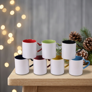 Taza de Café de Cerámica Personalizada por Sublimación, Taza de Porcelana con Asa en Forma de Corazón, Interior de Color, para Regalo y Oficina - Product Image 2