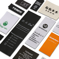 Étiquette d'entretien pliée en satin imprimé certifiée GRS, écologique, pour sous-vêtements et vêtements personnalisés en marque blanche (vente en gros)