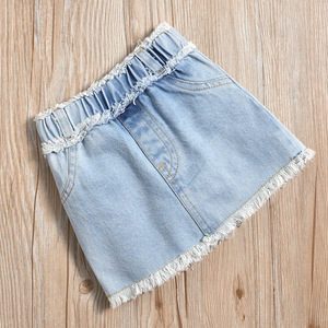 Conjunto de Ropa de Mezclilla para Bebés y Niñas Pequeñas, Moda 2021, Chaqueta Corta con Hombros Descubiertos + Falda, 2 Piezas, 2-6 Años - Product Image 3