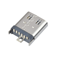 Connecteur femelle USB-C vertical 6P SMD, port de charge USB-C de 10 mm de longueur, prise de charge rapide PD pour batterie externe, haut-parleur, IoT