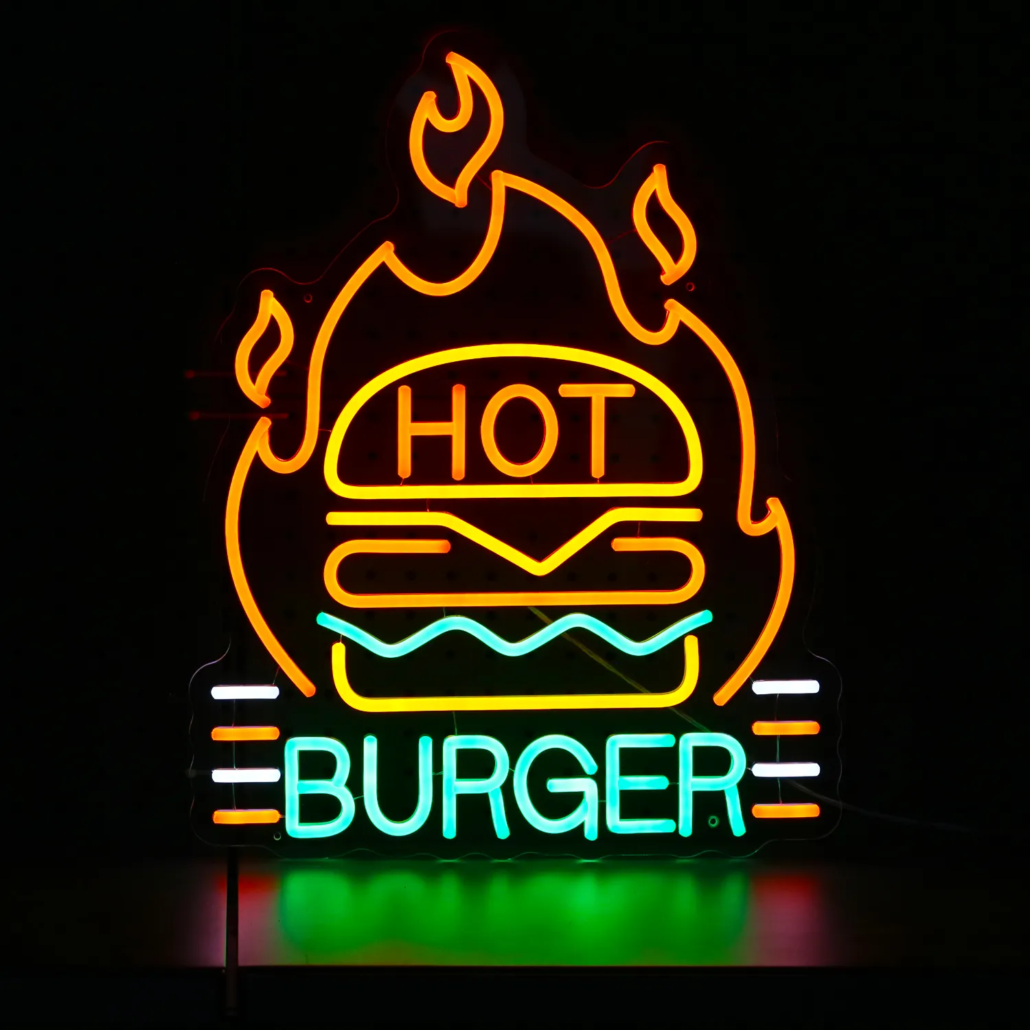 Led tanda toko neon akrilik kustom tanda iklan led untuk dekorasi restoran