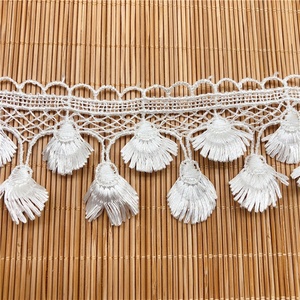 Ventilatore con imbracatura in pizzo ricamato a singolo lato in poliestere codice a barre bianco e nero in pizzo in pizzo - Product Image 6