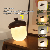 Nouvelle lampe ambiante LED de lit de gland de base en bois pour la décoration de lit à la maison