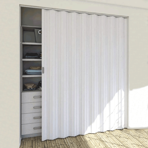 Porte pliante en <span class=keywords><strong>PVC</strong></span> à alimentation directe, porte coulissante <span class=keywords><strong>accordéon</strong></span> en vinyle durable avec dimensions personnalisées pour projets, hôtels et cloisons de salle de bain - Product Image 2