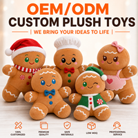 Homme en pain d'épices de Noël personnalisé en peluche, fabricant OEM ODM, vente en gros d'animaux en peluche, cadeau de Noël, cadeau promotionnel