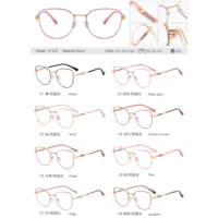 MS 81532 2024 nuevas mujeres TR90 + marco redondo fino de Metal óptico Anti-Luz Azul gafas brillantes diseño colorido logotipo personalizado