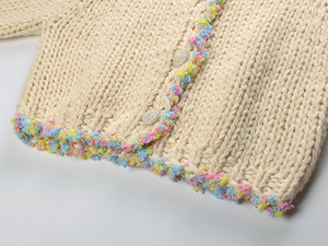 Otoño Invierno nuevo botón <span class=keywords><strong>de</strong></span> una sola botonadura <span class=keywords><strong>de</strong></span> lana <span class=keywords><strong>de</strong></span> punto grueso holgado <span class=keywords><strong>de</strong></span> moda juvenil cuello <span class=keywords><strong>de</strong></span> punto cárdigan suéter abrigo - Product Image 4