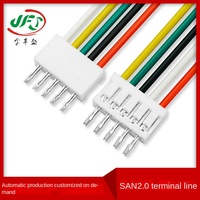 Câble connecteur droit carte-carte 1007-24AWG, pas de 20 mm, SAN2P, fil terminal rouge et noir sans conducteur/isolation pour PCB