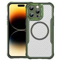 Texture en fibre de carbone 360 doublure coque de téléphone magnétique antichoc fundas pour iphone 14 15 plus 16 pro 16 plus couverture mobile