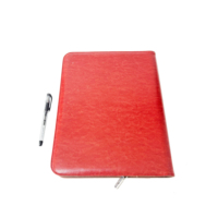 Porte-documents de conférence en cuir PU avec fermeture éclair personnalisée A4, organiseur de documents reliés A3