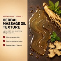 Huile de massage aux herbes pour hommes, extrait de racine de maca et de ginseng, biologique, végétalienne, sans cruauté, sans parfum, huile essentielle pour la vitalité masculine