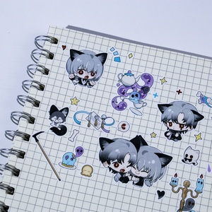 Tùy chỉnh không thấm nước cá nhân chết cắt dán dễ thương phim hoạt hình in ấn phim hoạt hình giấy vinyl dán - Product Image 6