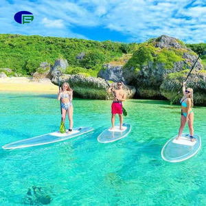 Precio de fábrica Clear Sup <span class=keywords><strong>Paddle</strong></span> Board Water Surfing <span class=keywords><strong>Transparente</strong></span> Popular Rowing Stand up Kayak Paddling Boat Water Sport <span class=keywords><strong>Paddle</strong></span> - Product Image 1
