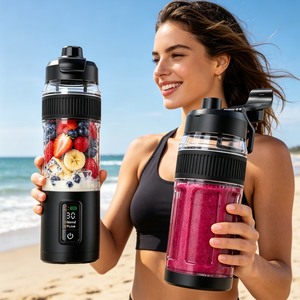 Gobelet à jus portable à pression manuelle, sans additif, pour préparer des jus à emporter avec bec verseur, pour boissons aux fruits naturels, à la maison, en extérieur, en pique-nique - Product Image 1