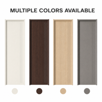 Porte intérieure moderne en PVC couleur café foncé, panneau lisse avec triple rainures verticales, finition mate pour chambre et hôtel