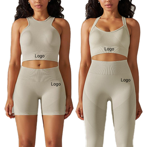 Logo personalizzato Fitness <span class=keywords><strong>Leggins</strong></span> 4 pezzi Sport Activewear personalizzato Set da palestra donna - Product Image 1