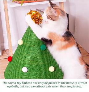 Kinghotpet Hot-Selling Christmas New Wooden Pet Cat Climbing Tree Tower Sisal Scratcher per gatto - Product Image 4