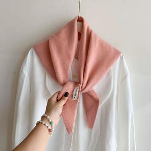 Women's <strong>Wool</strong> Knitted Multifunctional Headscarf Autumn Winter Warm All- Match Small Scarf <strong>Shawl</strong> Solid Color Printed Triangle - Product Image 3