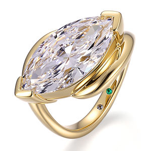 Anillo de diamante cultivado en laboratorio DEF VVS, oro amarillo macizo de 18K, 14K, 10K, joyería fina, anillos de joyería personalizados, anillos de compromiso y boda para mujer - Product Image 1