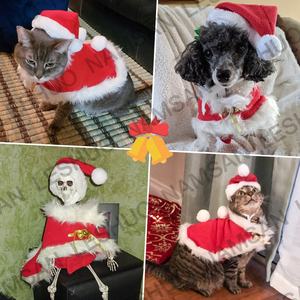 Roupas para animais de estimação, atacado, manto de filhote, vestido de gato vermelho, roupas de natal para cãe - Product Image 6