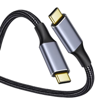 Câble USB-C vers USB-C tressé avec puce E-Marker, Type-C 3.2 Gen2 20 Gbps PD 100 W, charge super rapide, transfert vidéo et données 4K
