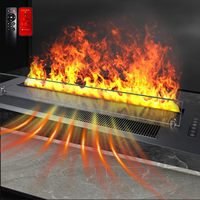 Insert de cheminée à vapeur d'eau, flamme réaliste 3D, avec chaleur, 59,1 pouces
