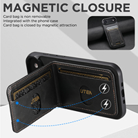 Nouvel étui en cuir pour iPhone Air, avec porte-cartes magnétique et support, compatible avec la charge sans fil, design neutre. 17ProMax
