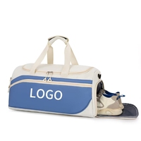 DICHOS Sac de fitness personnalisé avec logo, sac de voyage résistant à l'eau avec compartiments séparés pour articles humides et secs