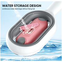 Nouvelle brosse de nettoyage pour animaux de compagnie 2-en-1 avec réservoir d'eau, peigne anti-poils pour chat, brosse de nettoyage portable multifonctionnelle pour animaux
