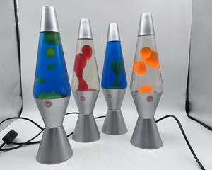 Lampada da Tavolo in Vetro Art Deco Novità Popolare con Luci Notturne Gialle e Viola, Mini Lampada Lava con Movimento di Cera - Product Image 6